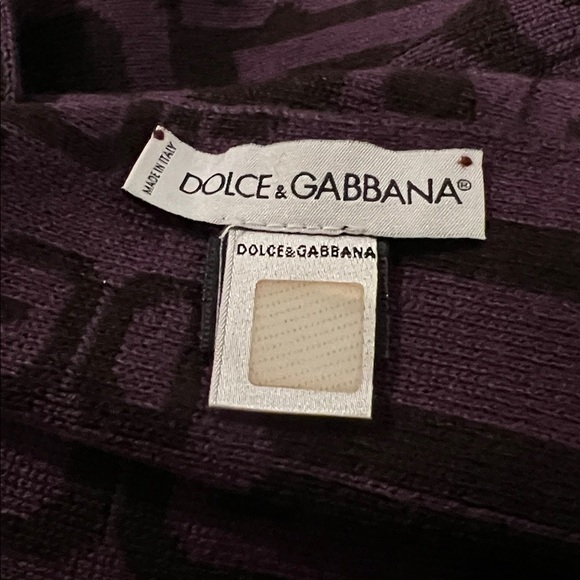 Dolce & Gabbana Black and Purple Wool Scarf EUC - Picture 3 of 8